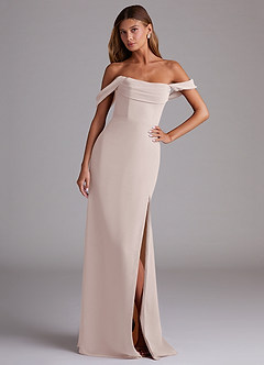 Azazie Saige Bridesmaid Dresses Rose Petal A-Line Off the Shoulder Chiffon Convertible Dress image4