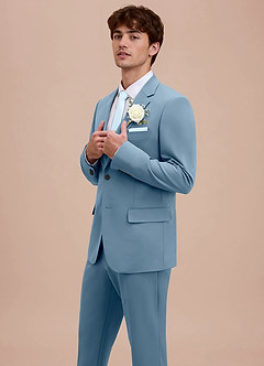 front Ethan Light Blue Refined Weave Suit Jacket