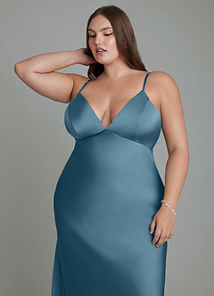 Azazie Stefania Robes de demoiselle d'honneur Robe Trapèze en Satin extensible Bermude image13