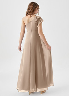 Azazie Arabella Junior A라인 셔링 쉬폰 플로어 길이 주니어 신부 들러리 드레스 image2