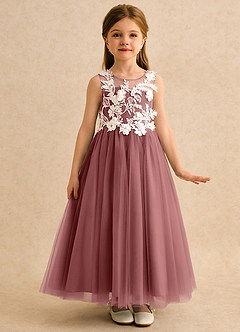 Azazie Mixie Flower Girl Dresses Amethyst Ball-Gown Lace Dress image5