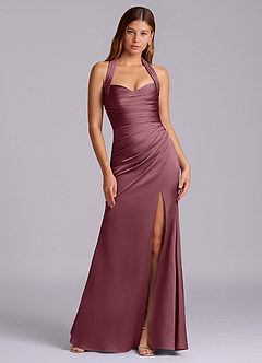 Azazie Destiny Bridesmaid Dresses Desert Rose Mermaid Sweetheart Neckline Stretch Satin Dress image7