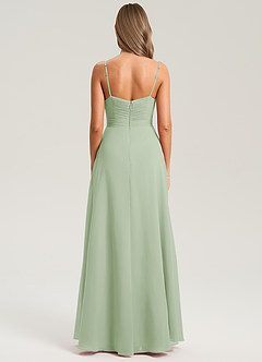 Azazie Terese Bridesmaid Dresses Dusty Sage A-Line Pleated Chiffon Dress image2