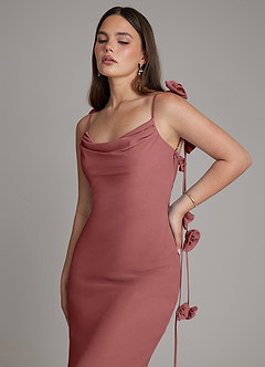 Azazie Kalico Robes de demoiselle d'honneur Robe Sirène en Mousseline de soie Plissé Améthyste image5