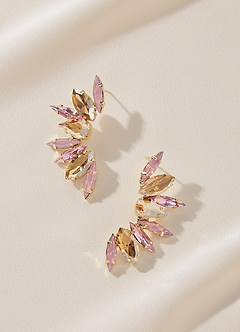 Crystal Cluster Crescent Earrings