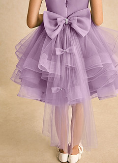 Azazie Tinie Blumenmädchenkleider Ballkleid Schleifen Tüll Kleid Blauregen image7