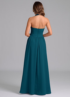 Azazie Darlyn Jurken voor bruidsmeisjes Jurk van Chiffon met A-Lijn Geplooid Inkt Blauw image2