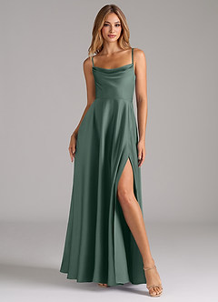 Azazie Elle Brautjungfernkleider A-Linie Plissee Stretch-Satin Kleid Seemoos image4