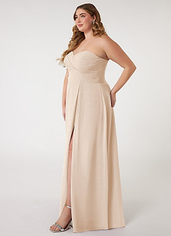 Azazie Arabella Allure Robes de demoiselle d'honneur Robe Trapèze Convertible en Mousseline de soie Encolure en Forme de Cœur Albâtre Blanc image5