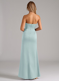 Azazie Johana Robes de demoiselle d'honneur Robe Sirène Convertible en Satin extensible Épaule décolletée Brume image7