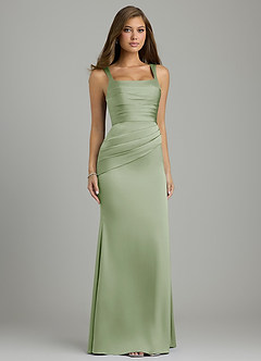 Azazie Vada Bridesmaid Dresses Dusty Sage Mermaid Corset Stretch Satin Dress image4
