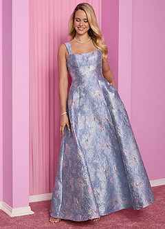 Barbie  AZAZIE 4012 Bow Metallic Brocade A-Line Dress