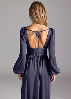 Azazie Norah Brautjungfernkleider A-Linie Stretch-Satin Kleid Sturm image6