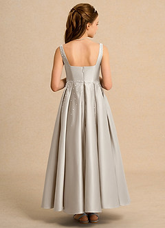 Azazie Mochi Girl Flower Girl Klänningar Klä Balklänning i Matt satäng Plisserad image2