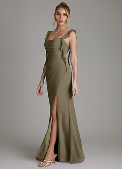 Azazie Jessamine Bridesmaid Dresses Willow Green Mermaid Corset Chiffon Dress image5