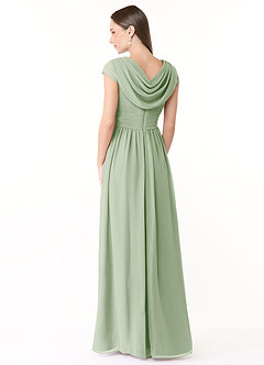 Azazie Organa Bridesmaid Dresses Dusty Sage A-Line Pleated Chiffon Dress image4
