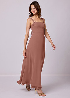 Barbie ♥ Azazie Bridesmaid Dresses Cedar Rose A-Line Pleated Chiffon Dress image1