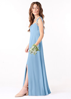 Azazie Rosey Junior Powder Blue A-Line Sweetheart Neckline Chiffon Dress image3