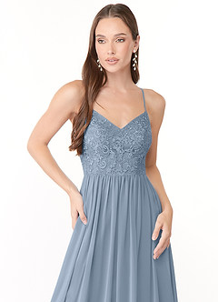 Azazie Kelia Bridesmaid Dresses A-Line Lace Chiffon Floor-Length Dress image5