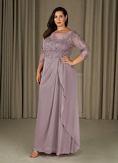 Azazie Calanthe Mother of the Bride Dresses Dusk A-Line Scoop Chiffon Dress image6