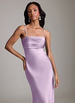 Azazie Saylor Bridesmaid Dresses Frosted Lilac Mermaid Strapless Stretch Satin Dress image3