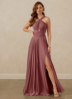 Christian Siriano Bridal for Azazie 1009 Bridesmaid Dresses Desert Rose A-Line Pleated Chiffon Dress image2