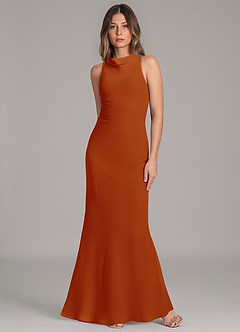 Azazie Allettie Bridesmaid Dresses Paprika Mermaid Chiffon Dress image4