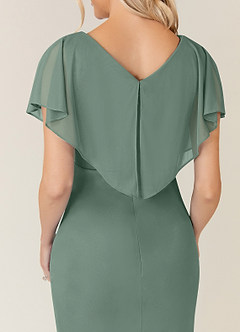 Azazie Waverly Mother of the Bride Dresses Eucalyptus Sheath Pleated Mesh Dress image7