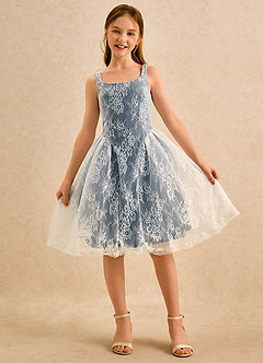 Azazie Cubbie Girls Formal Flower Girl Dresses Neptune A-Line Lace Dress image4