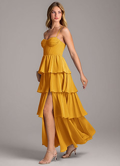 Azazie Alanna Bridesmaid Dresses Butterscotch A-Line Sweetheart Neckline Chiffon Dress image4