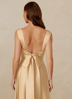 Christian Siriano Bridal for Azazie 1001 Bridesmaid Dresses Gold A-Line Sweetheart Neckline Stretch Satin Dress image9