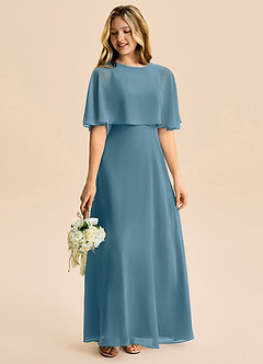 Azazie Maris Junior Abito A-Line in Chiffon Bermuda image6