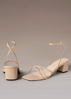 front Cross Strips Block Heel Sandals