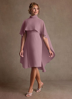 Azazie Irna Klänningar till brudens mor Klä Kolumn i Chiffong Dammig Ros image3