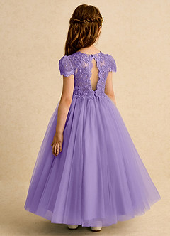 Azazie Puff vestidos de niña de las flores Vestido de Tahití de Tul de Princesa con Encaje image7