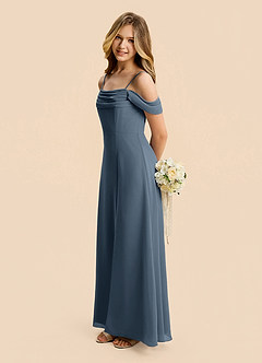 Azazie Lilly Junior Neptune A-Line Pleated Chiffon Dress image3