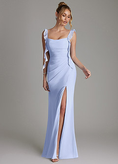 Azazie Jessamine Bridesmaid Dresses Ice Mermaid Corset Chiffon Dress image4