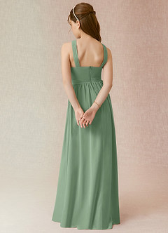 Azazie Jiya Junior Terracotta A-Line Pleated Chiffon Dress image2