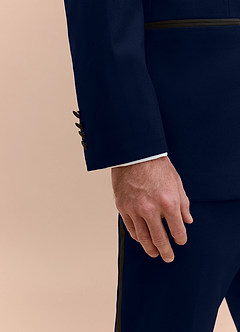 front Winston Marineblauw Smokingjas met sjaalkraag