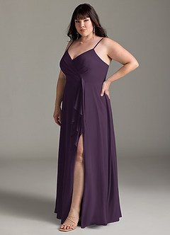 Azazie Akita Bridesmaid Dresses Plum A-Line Chiffon Dress image8