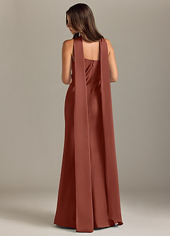 Azazie Kinsley Bridesmaid Dresses Auburn Mermaid Side Slit Stretch Satin Dress image2