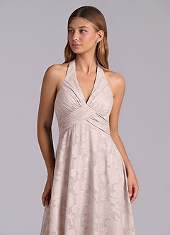 Azazie Tessie Brudtärnklänningar Klä av A-Linje i Blommig Utbrändhet Plisserad Rodnande Rosa image7