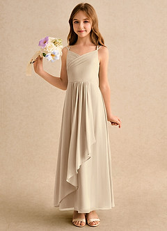 Azazie Zaida Girls Formal Flower Girl Klänningar Klänning A-Line i Chiffong Plisserad image6