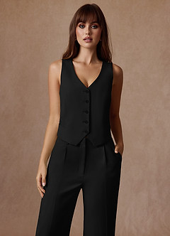 front Rowan Black Refined Weave Performance vest