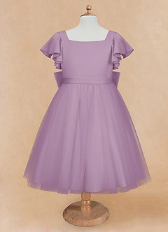 Azazie Kaeya Flower Girl Dresses Wisteria A-Line Bow Tulle Dress image5