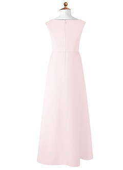 Azazie Sadia Vestido de Rosa Rubor de Satin Mate de Acampanado con Plisado image7