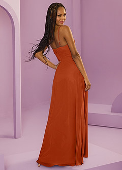 Barbie ♥ Azazie Bridesmaid Dresses Burnt Orange A-Line with Pockets Chiffon Dress image11