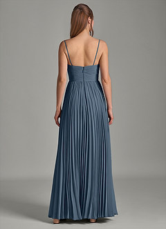 Azazie Chiana Abiti da Damigella Abito A-Line in Chiffon Senza Cinturino Blu Nettuno image6