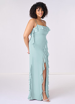 Barbie ♥ Azazie Bridesmaid Dresses Mist Sheath Bow Chiffon Dress image9