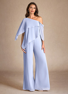 Azazie Halima Abiti per la Madre della Sposa Abito Tuta Pantaloni in Chiffon Spacco Laterale Ghiaccio image1